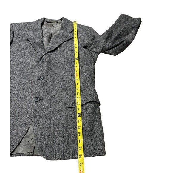 Majer Made In USA Men's Vintage Suit Blazer Gray Herringbone 44R (?) Hanover NH - Picture 8 of 9